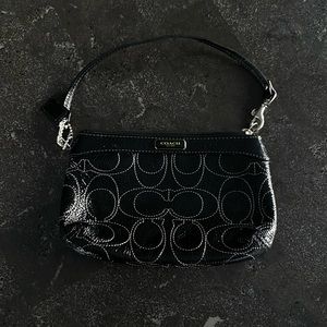 COACH Signature Canvas Black Leather handbag